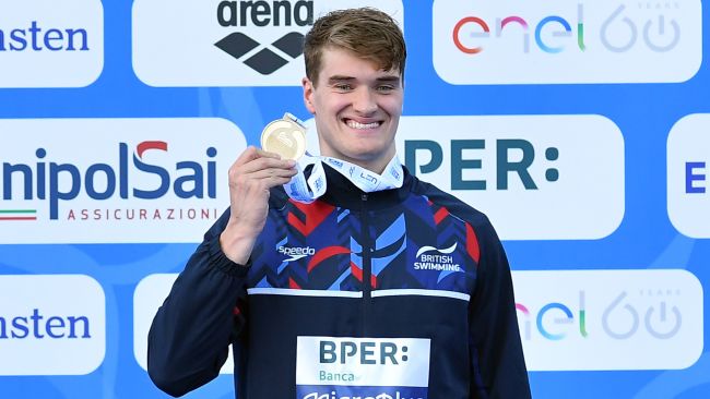PA picture- James Wilby European Aquatic Championships gold 200m breaststroke 14082022