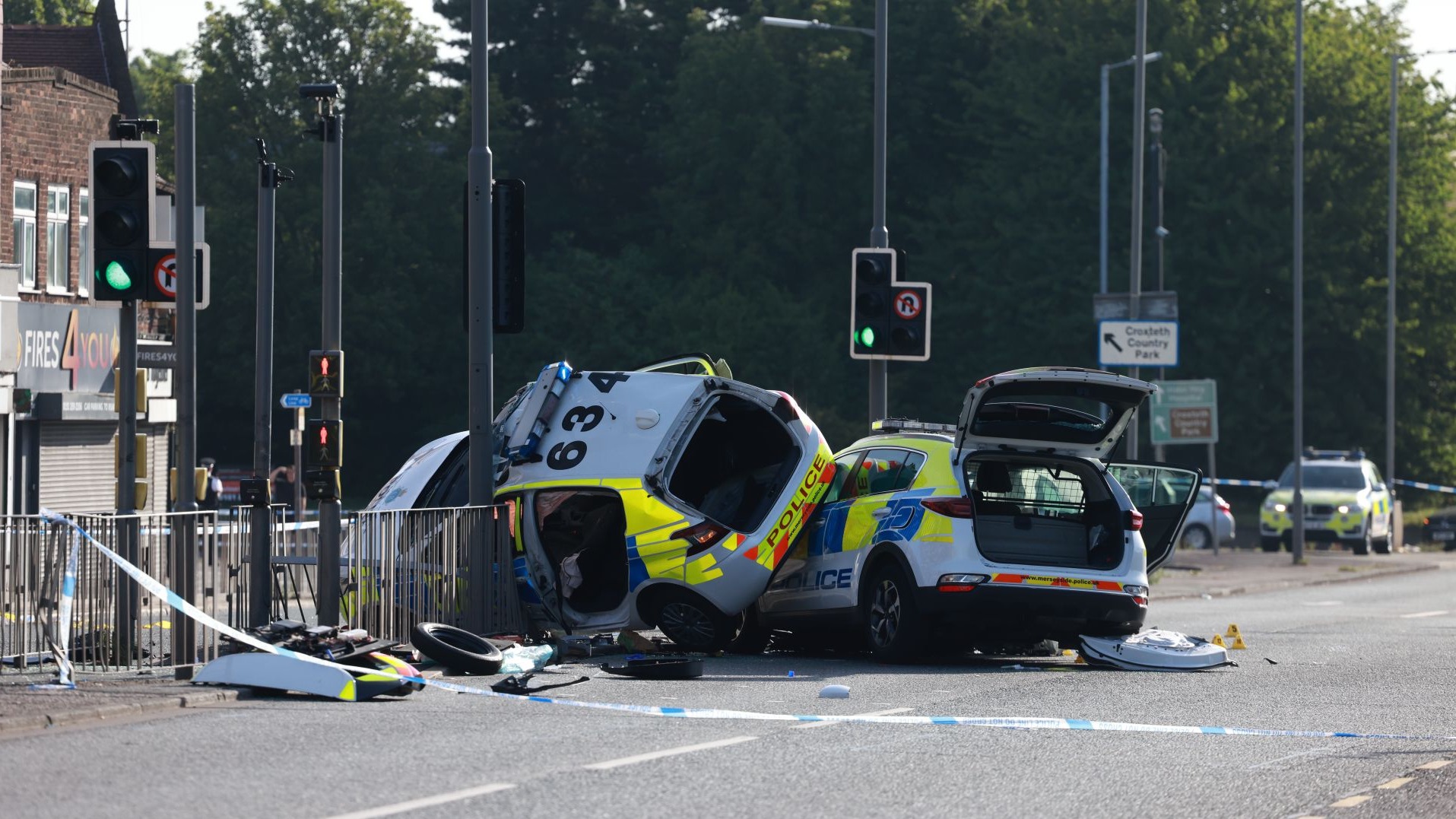 Merseyside Police Officers Remain In Hospital Following Two Police Car Crash In Liverpool Itv