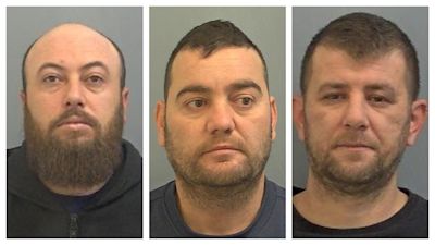 From left, Gemti Hyka, 31, of Cambridge Road, Ibrahim Bezati, 36, of Caves Lane, and Vullnet Haka, 33, of Washburn Close – all from Bedford, were found guilty of kidnap, false imprisonment and four counts of rape following a three-week trial at Luton Crown Court.
Credit: Bedfordshire Police