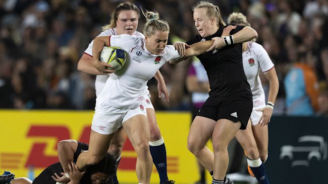 England's Claudia MacDonald during the Women's Rugby World Cup final match at Eden Park in Auckland, New Zealand. Picture date: Saturday November 12, 2022.