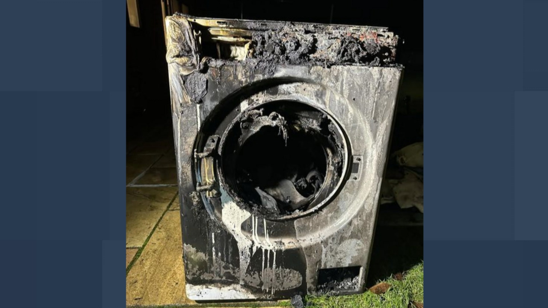 Warning not to leave white goods unattended after tumble dryer fire in