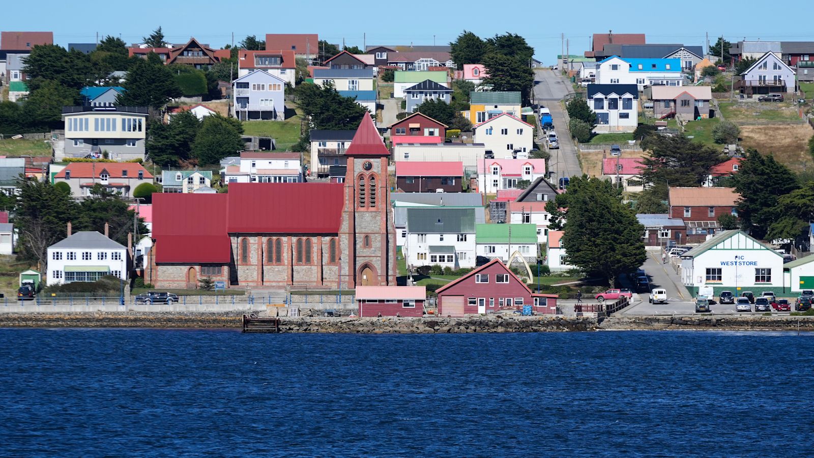 Photo: ITVX Christ Church Cathedral, an Anglican church, stands in Stanley on the Falkland Islands, also known as Islas Malvinas
