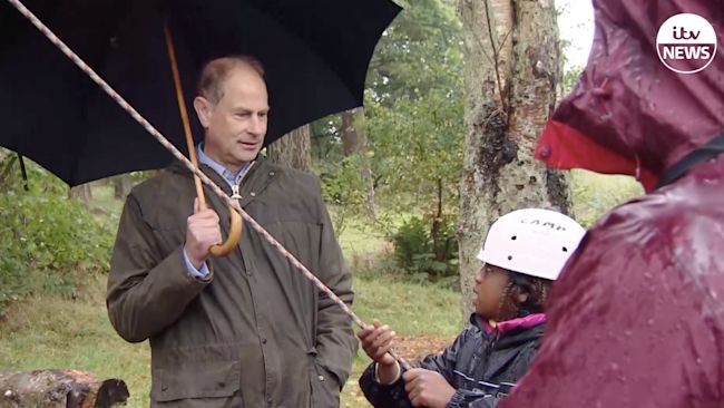 Prince Edward on a visit to West Linton in the Scottish Borders. ITV Pic, 5/10/21.