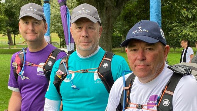 The 'Three Dads Walking' before their latest fundraising trek.