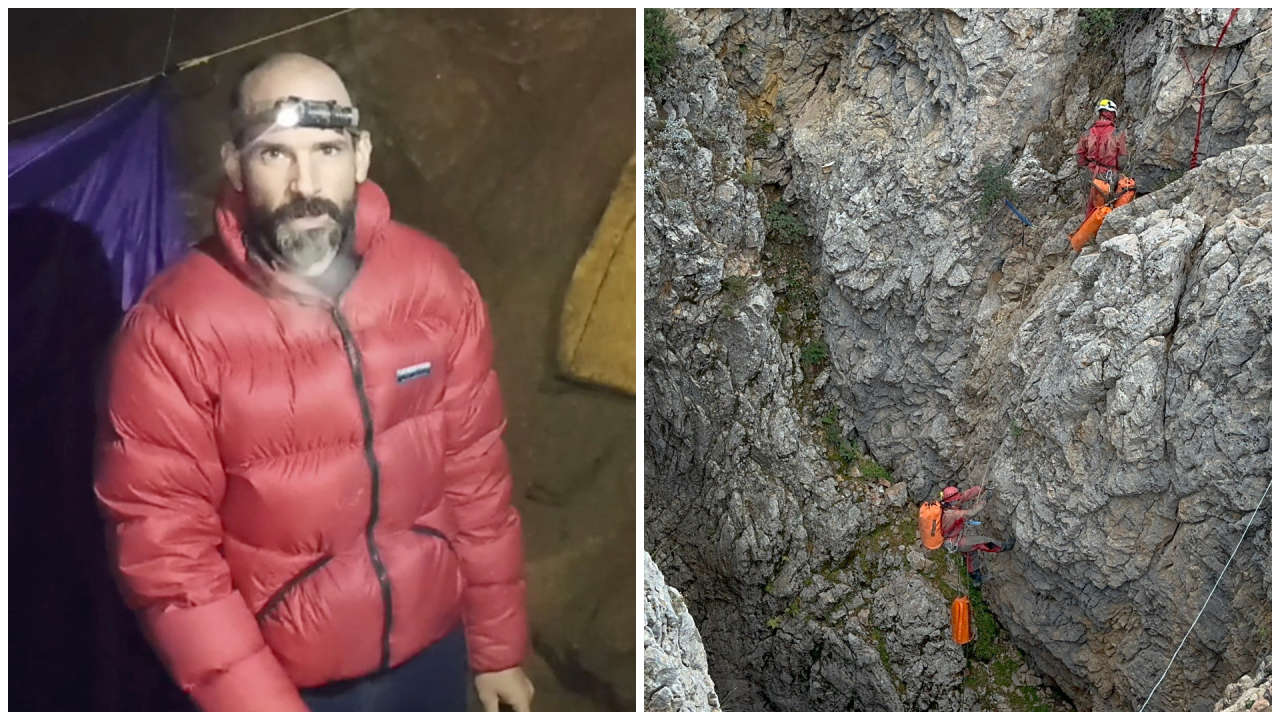 Rescuers scramble to save caver trapped 3,000ft deep after falling ill