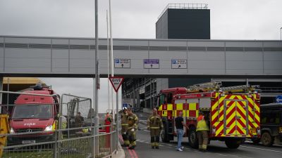 Damage at London Luton Airport after major car fire.
Credit: ITV News Anglia.