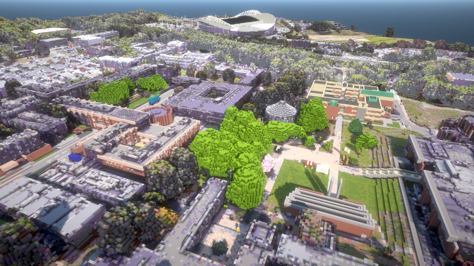 Students praised for building 'ingenious' Minecraft university campus ...