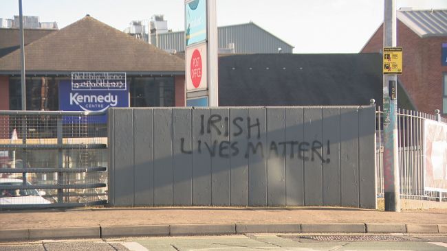Graffiti in west Belfast. Pic UTV