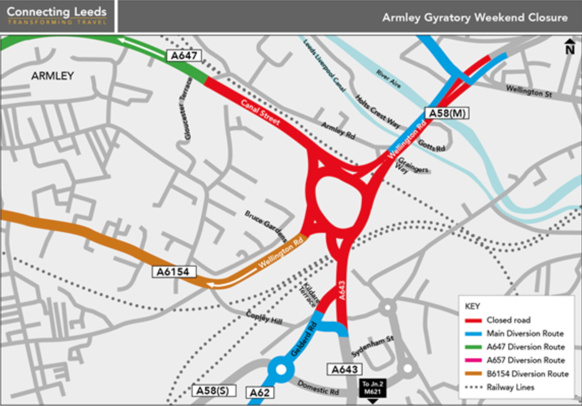 Leeds Armley Gyratory has reopened after drivers faced 13 mile