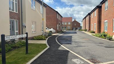 Woman seriously injured after trying to break up XL bully fight in Pheasant Close, Holt.
Credit: ITV News Anglia.