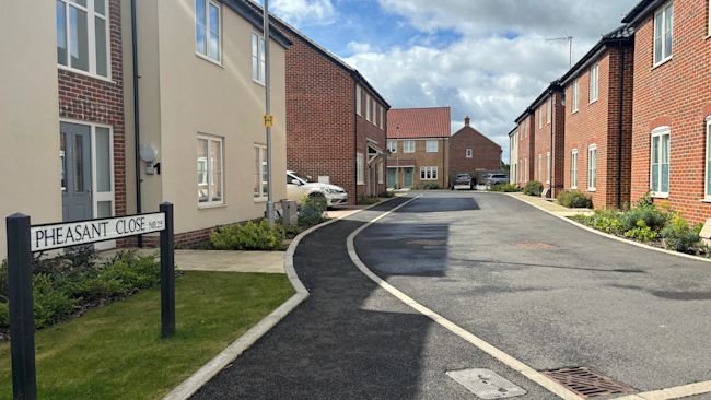 Woman seriously injured after trying to break up XL bully fight in Pheasant Close, Holt.
Credit: ITV News Anglia.