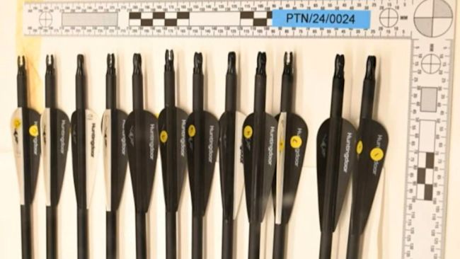 A set of arrows were discovered in the home of Rudakubana.