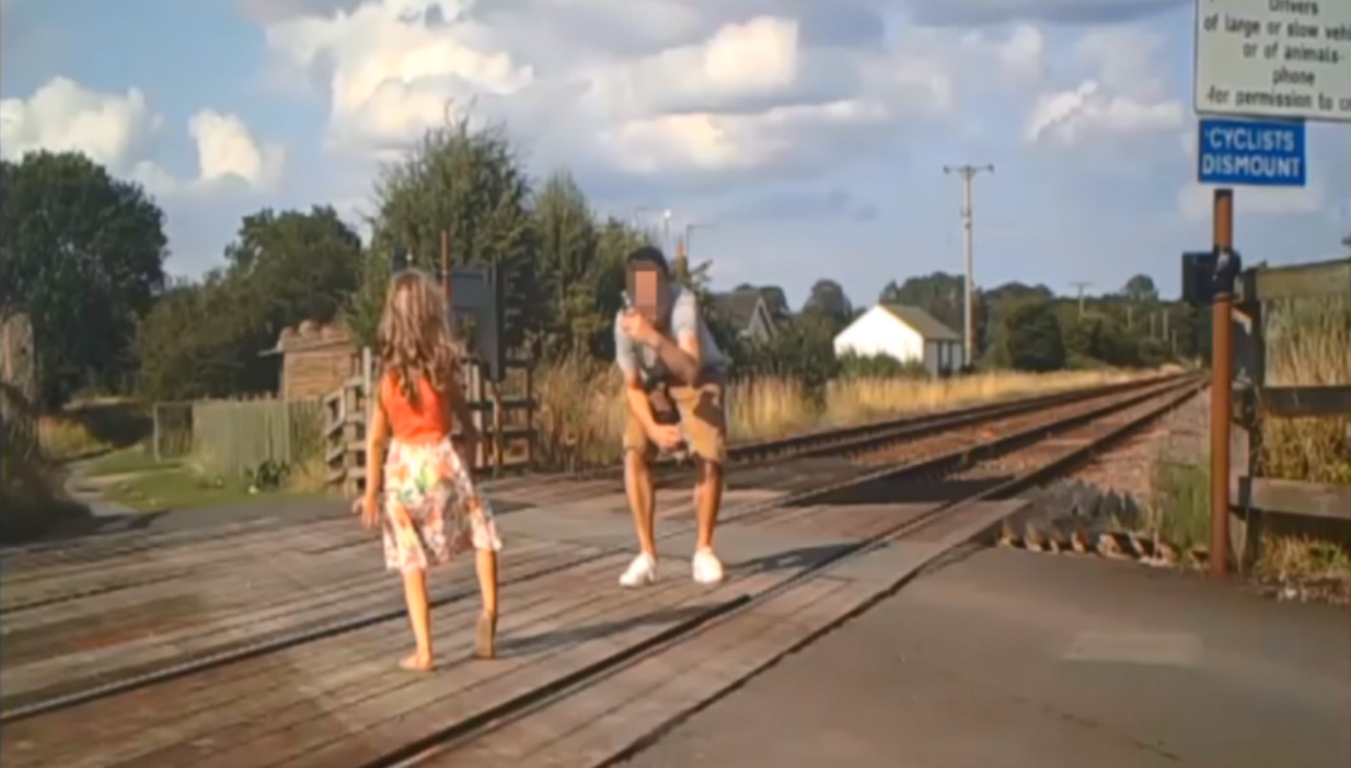 CCTV footage shows people using dangerous level crossing for ...