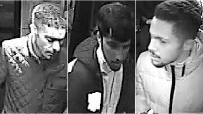 Images of three men police want to find after a man had his watch stolen