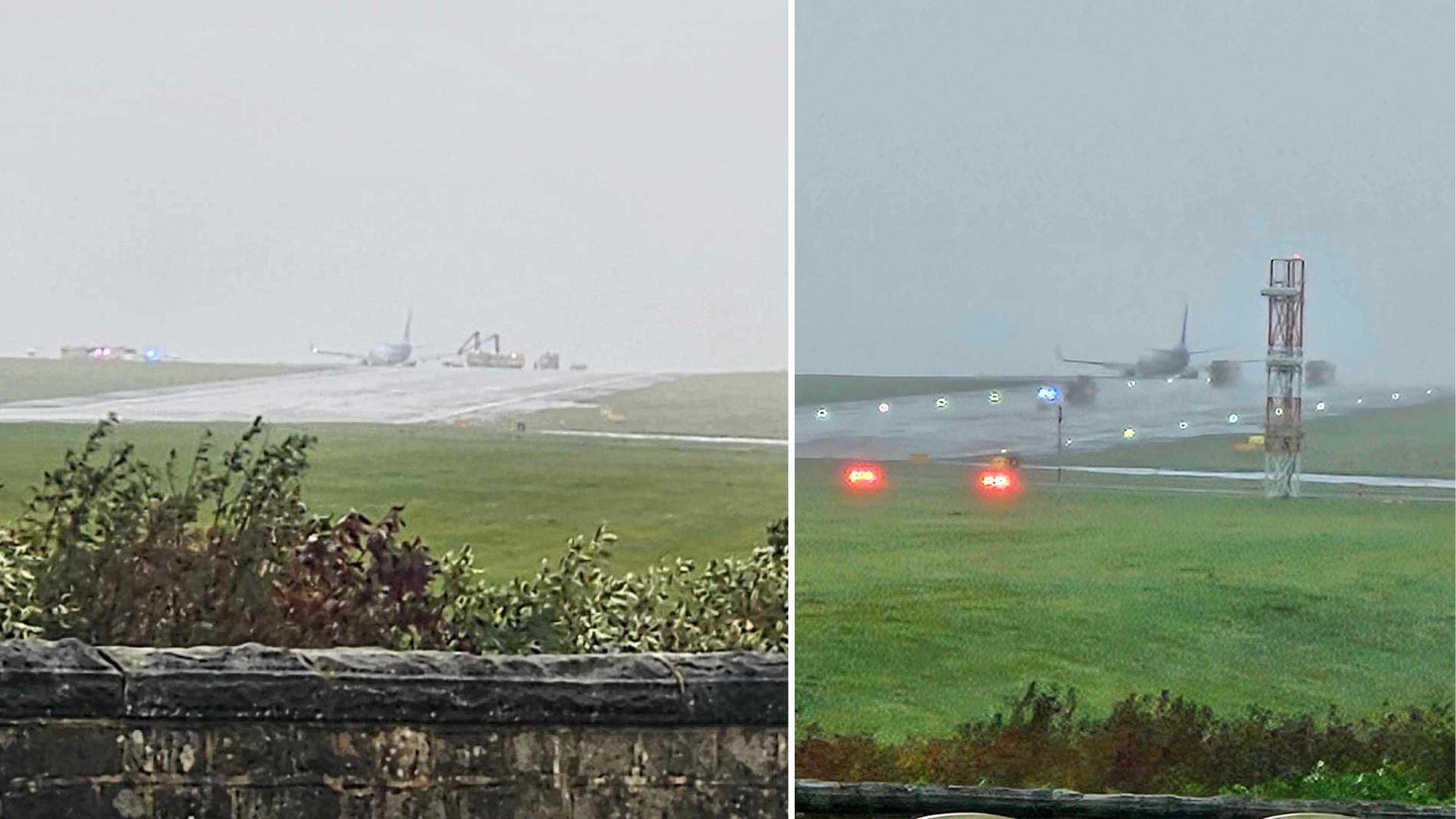 Storm Babet Leeds Bradford Airport closed after Tui plane skids