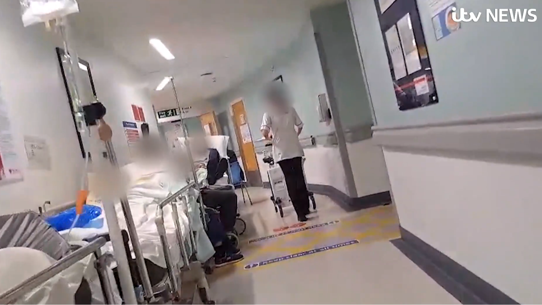 Footage reveals ‘war zone’ corridor care at NHS hospital