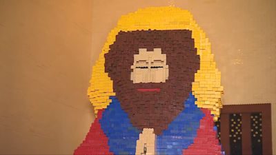 A couple from Cambridgeshire has created a life-sized nativity scene out of Lego. Credit: ITV News Anglia