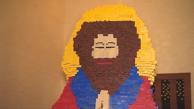A couple from Cambridgeshire has created a life-sized nativity scene out of Lego. Credit: ITV News Anglia