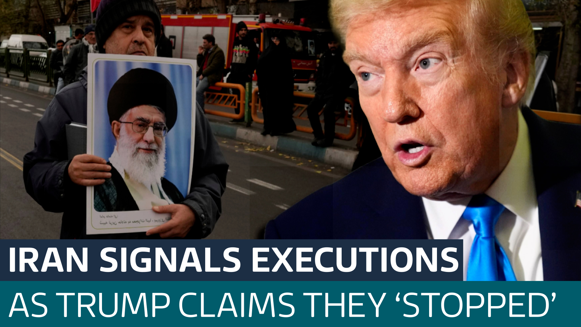 Trump claims killing of Iran protesters ‘has stopped’ despite Tehran signaling executions ahead - Latest From ITV News