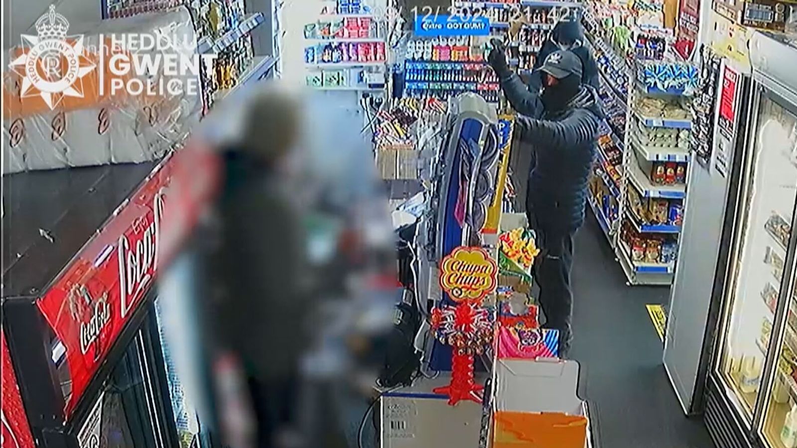 Robbery Tools Gwent Police release CCTV of robber brandishing tool at shop worker ...