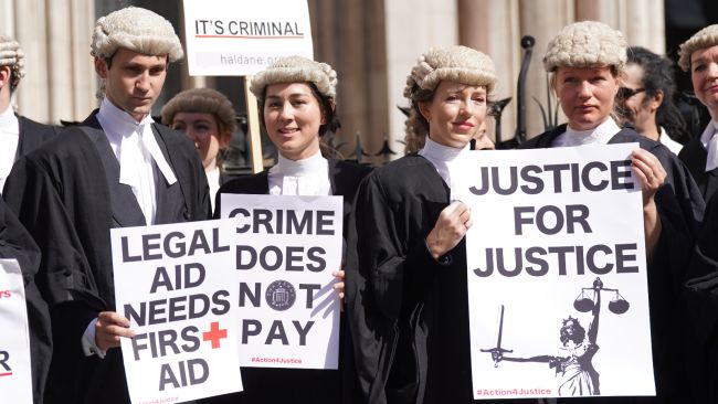 Barristers on strike during July.