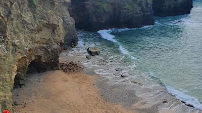 NEWQUAY CLIFF FALL DOG KILLED. HM Coastguard Area 11 Cornwall & Isles of Scilly Coastal Safety