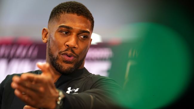 Anthony Joshua during a press conference at the Hilton London Syon Park, London