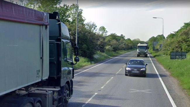 A Google Maps screenshot of the A45 in Northamptonshire.
Credit: Google Maps