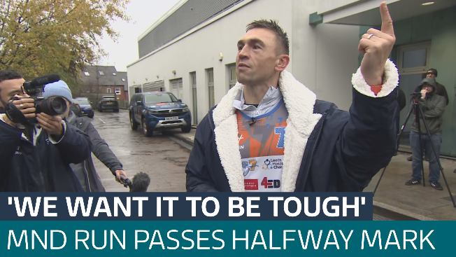 Image for Kevin Sinfield runs the 'city of seven hills' for MND challenge