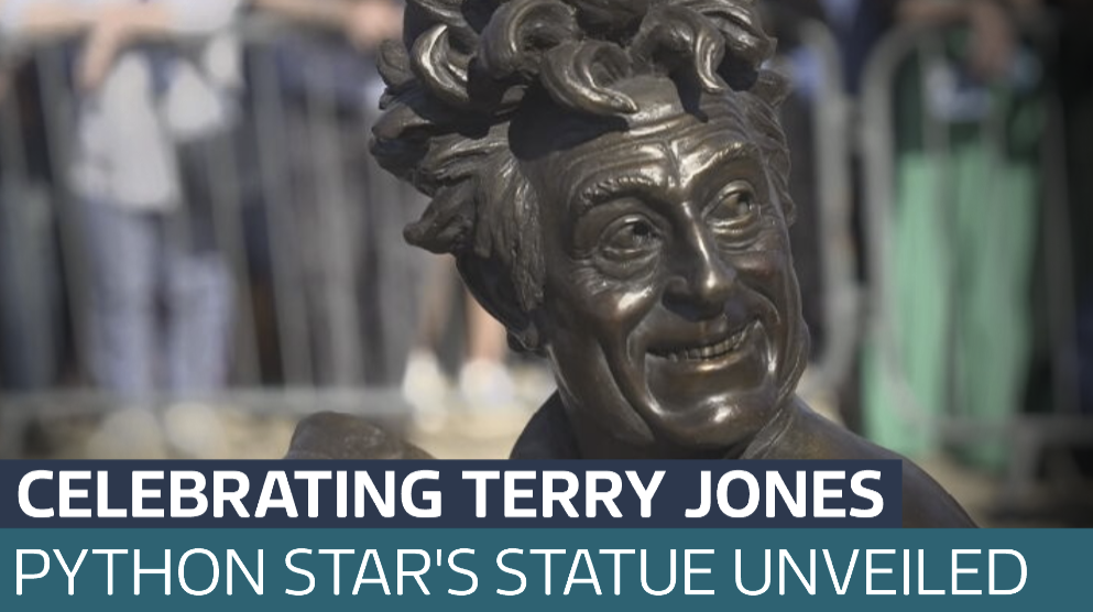 Statue of Monty Python's Terry Jones unveiled in Colwyn Bay - Latest ...