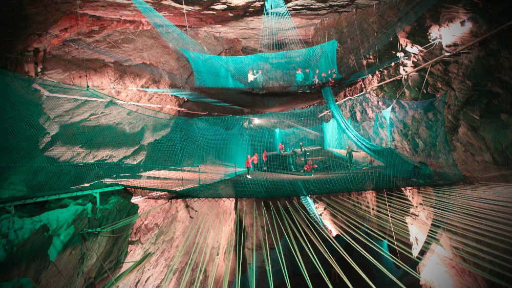 World S Biggest Trampoline Set To Open In Blaenau Ffestiniog Slate Caverns Wales Itv News