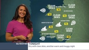 Dry and warm with clear skies overnight | ITV News Wales