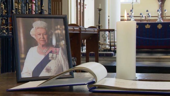 One of the many books of condolence for the Queen, at places of worship across the East Midlands