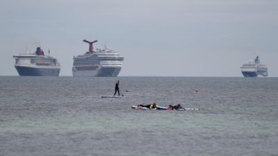 cruise ships off the devon coast