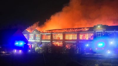 The former Van-Dal shoe factory in Norwich on fire.
Credit: Sami Gadir