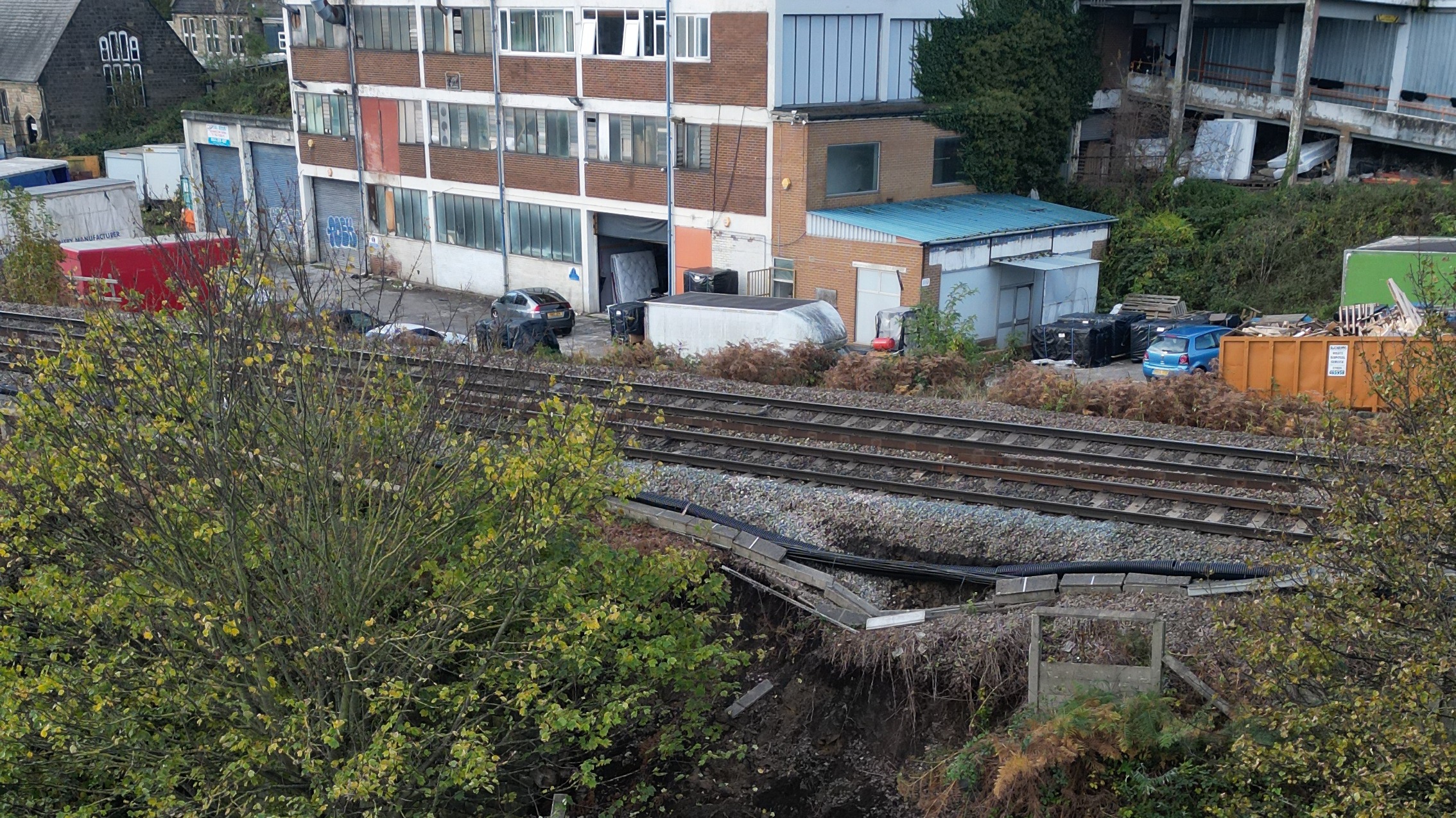 West Yorkshire rail disruption to continue for days after landslip