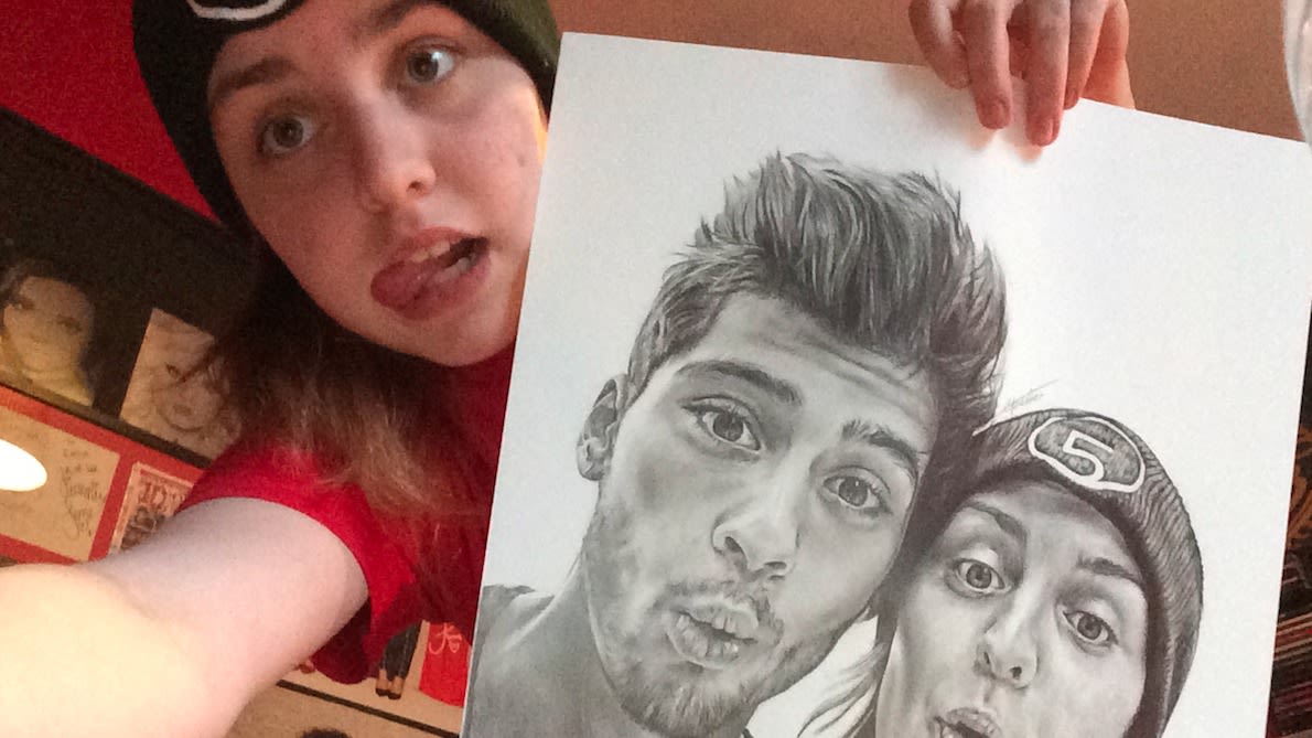 County Durham teen commissioned to draw 1D's Zayn Malik with Perrie Edwards  as a present for the popstar. | ITV News Tyne Tees