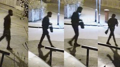 Composite screengrabs of CCTV footage issued by the Metropolitan Police dated 23/03/21 of Richard Okorogheye in Loughton, in the Epping Forest district of Essex. Issue date: Wednesday March 31, 2021.