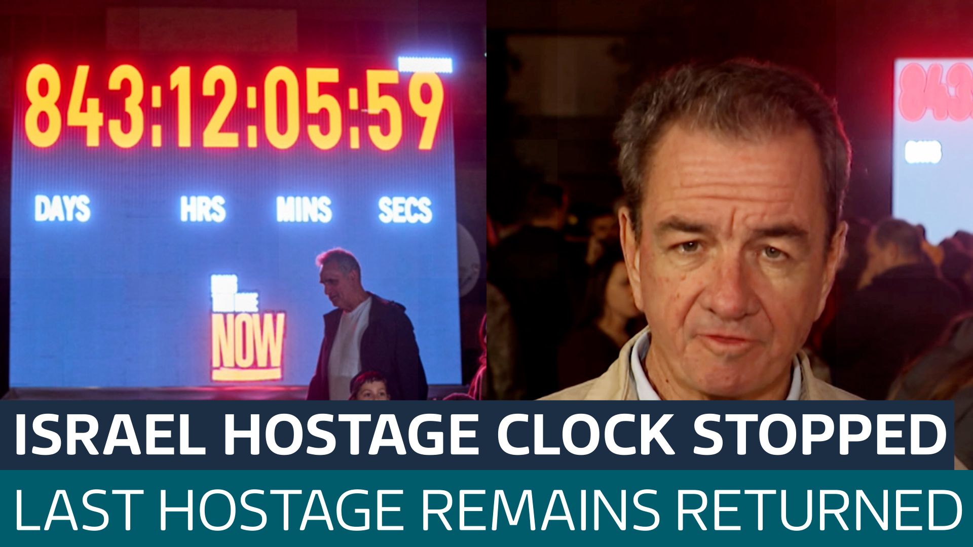 Israel's Hostages Square clock is stopped as the remains of the last hostage returned - Latest From ITV News