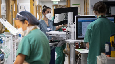 Nurses working in a London hospital.