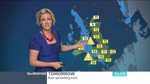 Rain and wind set to sweep across the country tomorrow | ITV News