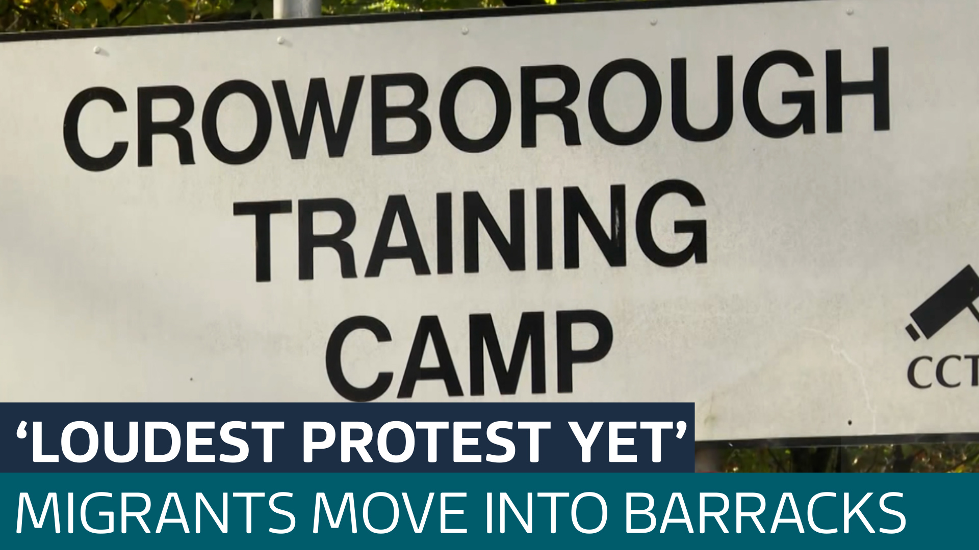 Crowborough: 'Loudest protest yet' as first migrants move into barracks - Latest From ITV News