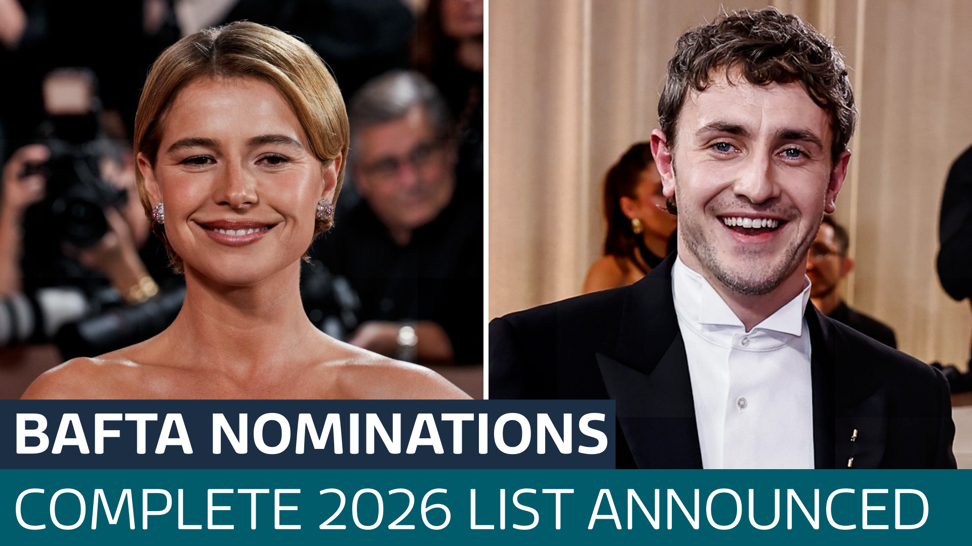 Baftas 2026 nomination list announced - Latest From ITV News