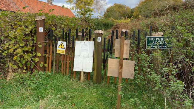 Credit: Local Democracy Reporting Service
The barricade on the pathway popular among walkers and horse riders.