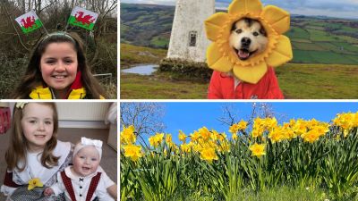 Children dressed up for St. David's day.