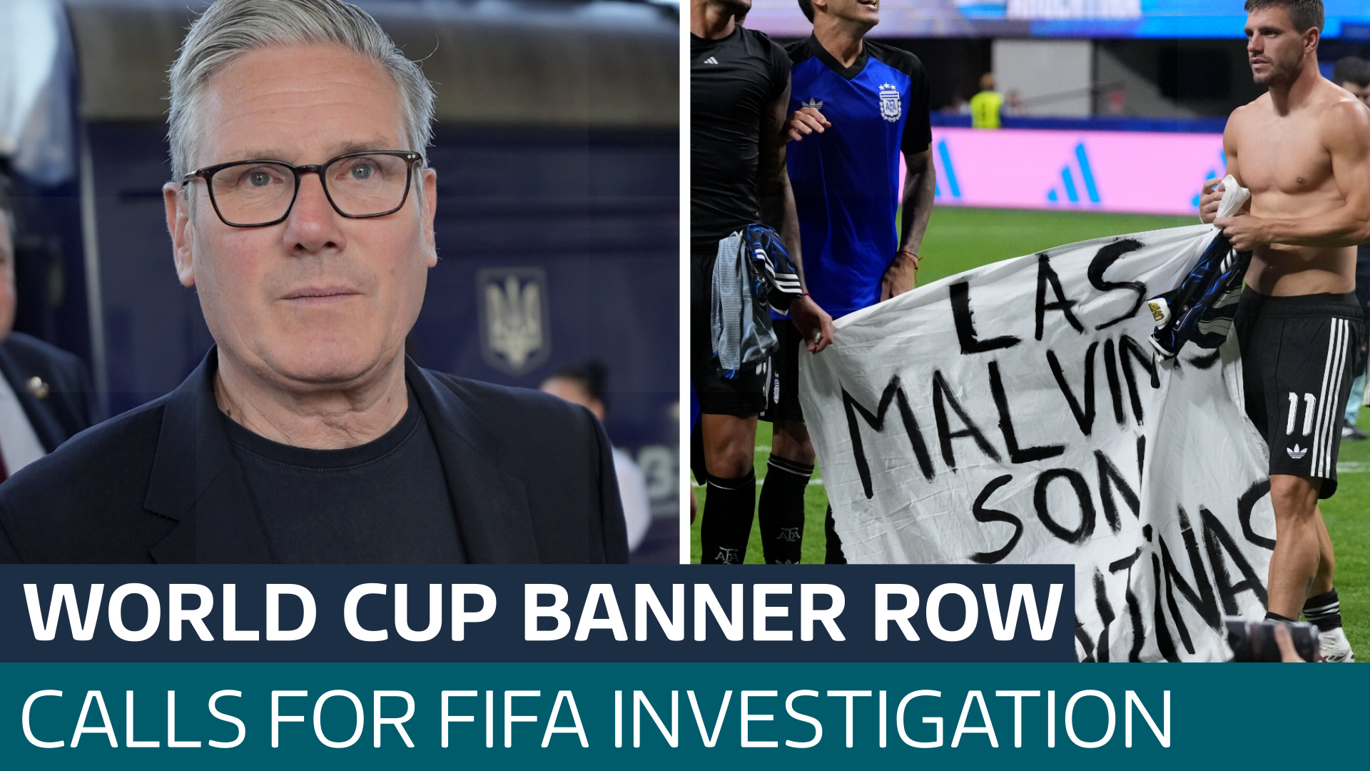 'The Falklands are ours': No 10 backs calls for Fifa investigation into Argentina players' banner
