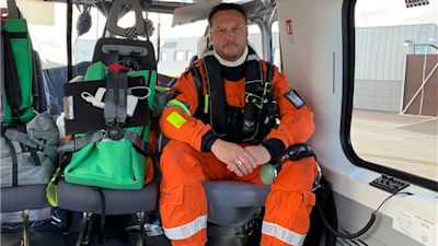 Wayne Ingram in ambulance