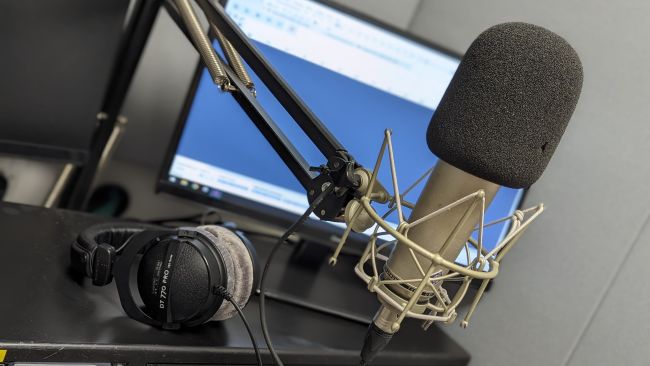 A generic shot of a radio studio with microphone and headphones.
Credit: ITV News Anglia