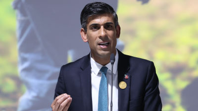 Rishi Sunak speaking at the COP27 climate conference.