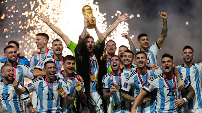 Argentina celebrate winning the 2022 FIFA World Cup.